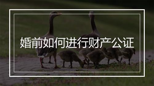 婚前如何进行财产公证