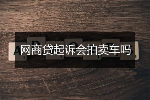 网商贷起诉会拍卖车吗
