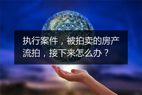 执行案件，被拍卖的房产流拍，接下来怎么办？