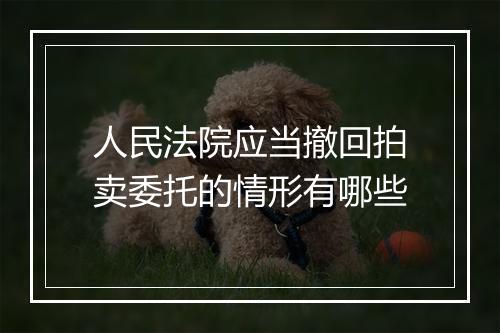 人民法院应当撤回拍卖委托的情形有哪些