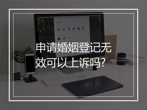 申请婚姻登记无效可以上诉吗?
