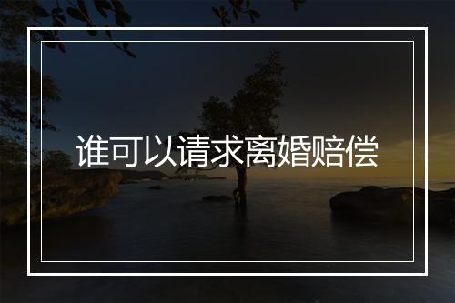 谁可以请求离婚赔偿