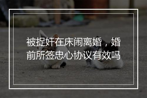 被捉奸在床闹离婚，婚前所签忠心协议有效吗
