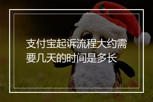支付宝起诉流程大约需要几天的时间是多长