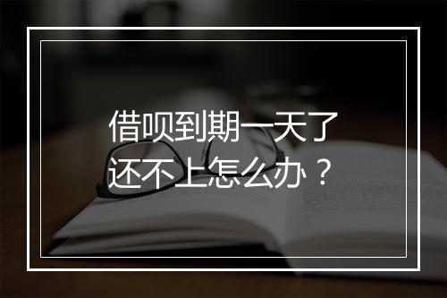 借呗到期一天了还不上怎么办？