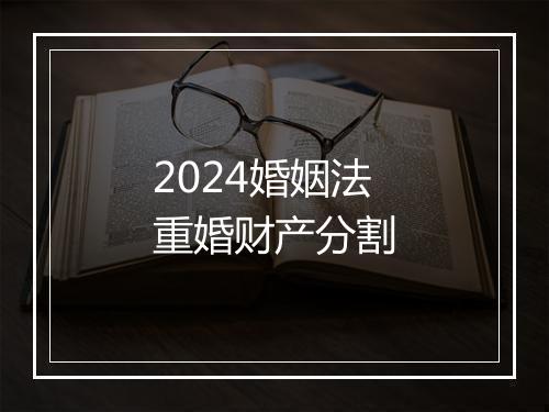 2024婚姻法重婚财产分割