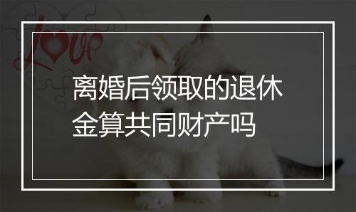 离婚后领取的退休金算共同财产吗