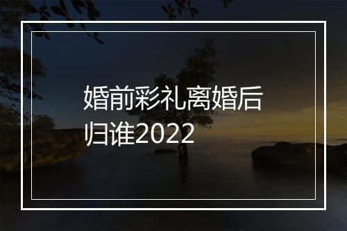 婚前彩礼离婚后归谁2022