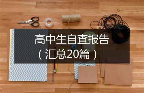 高中生自查报告（汇总20篇）