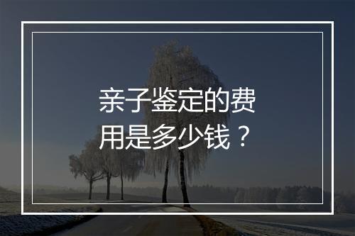 亲子鉴定的费用是多少钱？