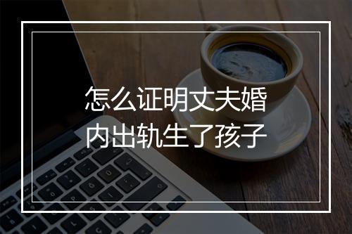 怎么证明丈夫婚内出轨生了孩子