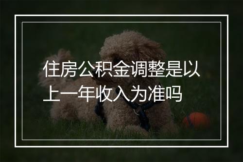 住房公积金调整是以上一年收入为准吗