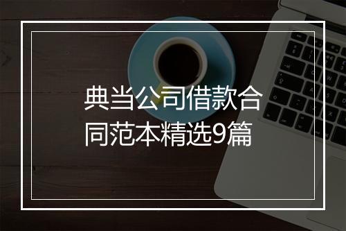 典当公司借款合同范本精选9篇