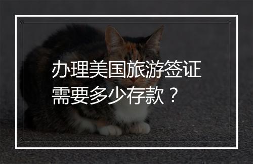 办理美国旅游签证需要多少存款？