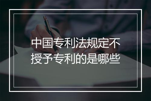 中国专利法规定不授予专利的是哪些