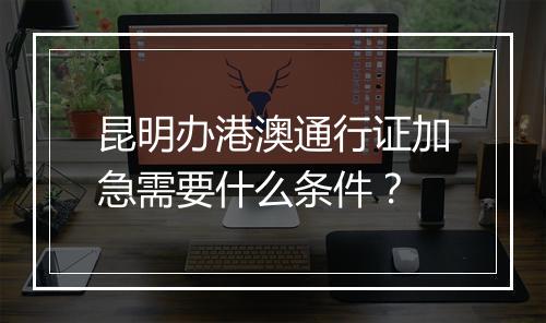昆明办港澳通行证加急需要什么条件？