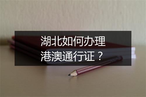 湖北如何办理港澳通行证？
