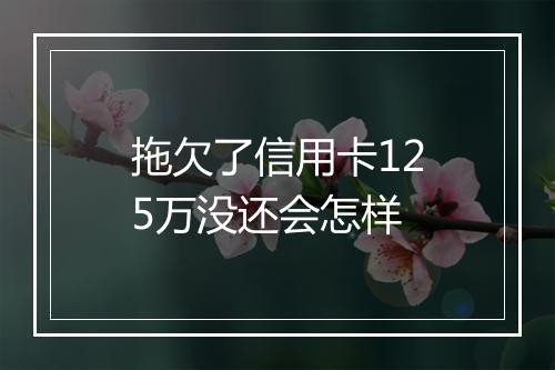 拖欠了信用卡125万没还会怎样