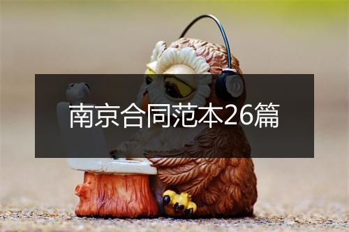 南京合同范本26篇