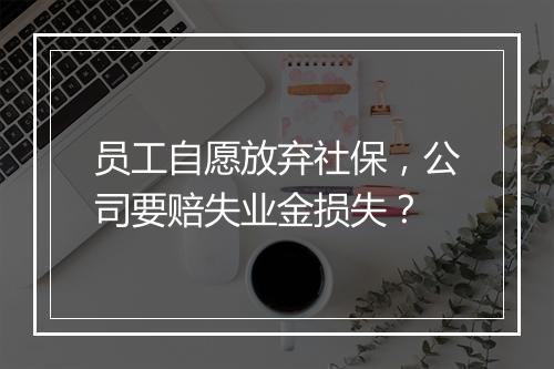员工自愿放弃社保，公司要赔失业金损失？