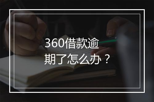 360借款逾期了怎么办？