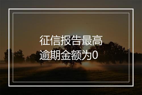 征信报告最高逾期金额为0