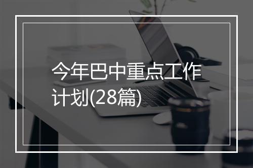 今年巴中重点工作计划(28篇)