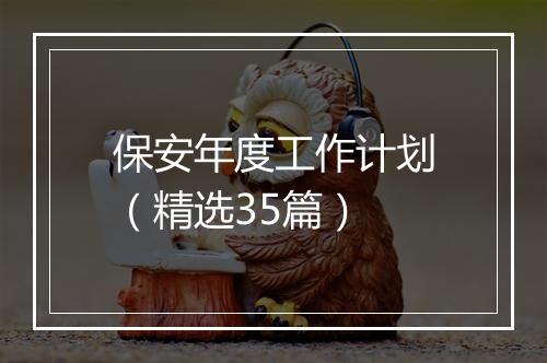 保安年度工作计划（精选35篇）