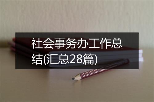 社会事务办工作总结(汇总28篇)