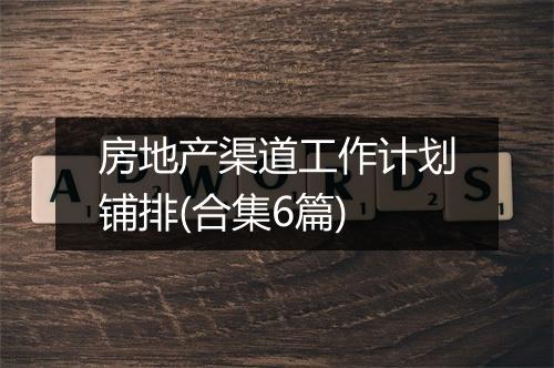 房地产渠道工作计划铺排(合集6篇)