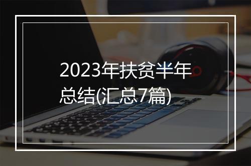 2023年扶贫半年总结(汇总7篇)