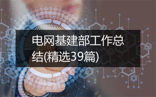 电网基建部工作总结(精选39篇)