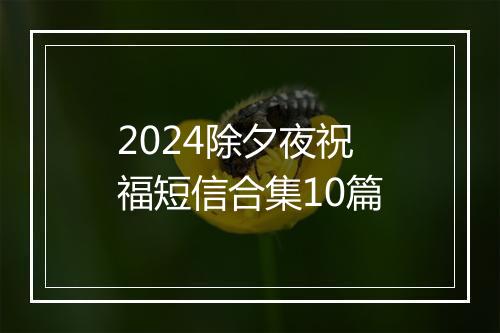 2024除夕夜祝福短信合集10篇