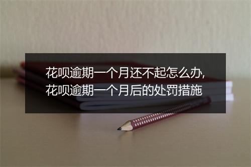 花呗逾期一个月还不起怎么办,花呗逾期一个月后的处罚措施
