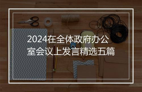 2024在全体政府办公室会议上发言精选五篇