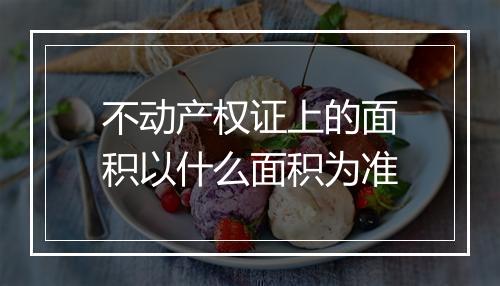 不动产权证上的面积以什么面积为准