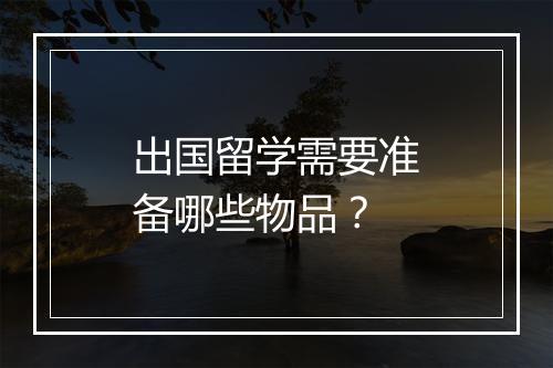 出国留学需要准备哪些物品？