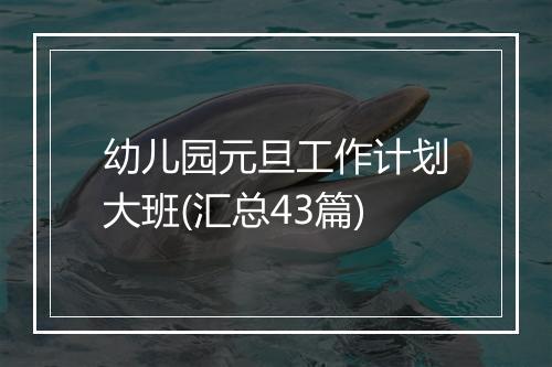 幼儿园元旦工作计划大班(汇总43篇)