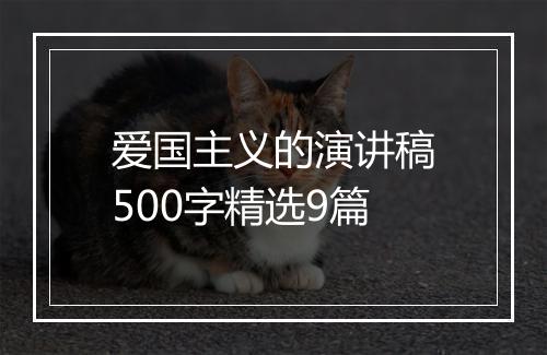 爱国主义的演讲稿500字精选9篇