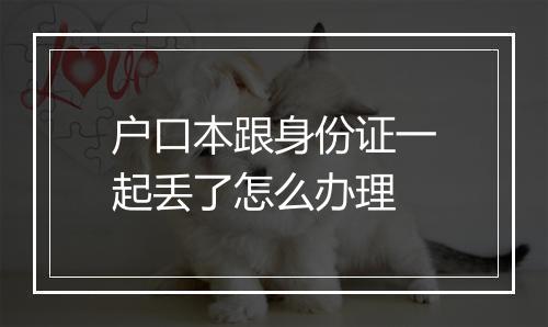 户口本跟身份证一起丢了怎么办理