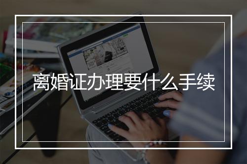 离婚证办理要什么手续