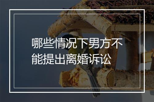 哪些情况下男方不能提出离婚诉讼