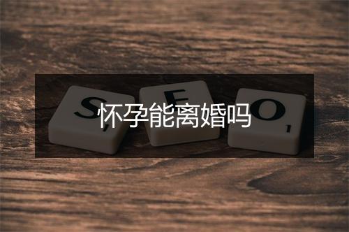 怀孕能离婚吗