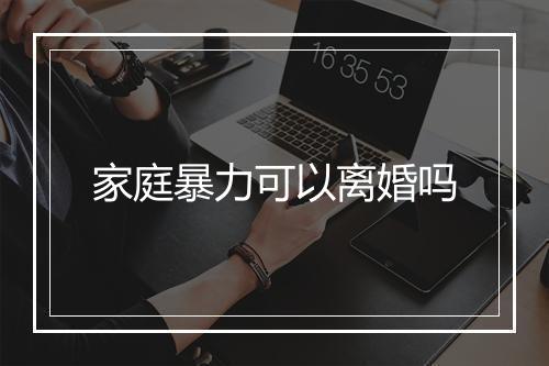 家庭暴力可以离婚吗