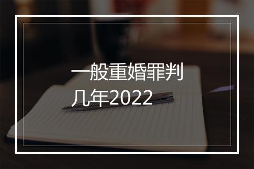一般重婚罪判几年2022
