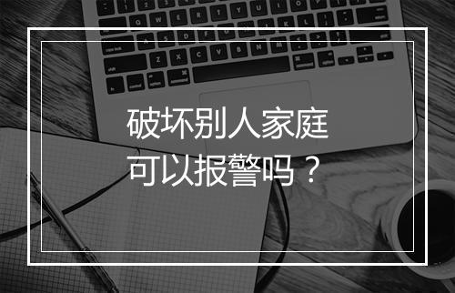 破坏别人家庭可以报警吗？