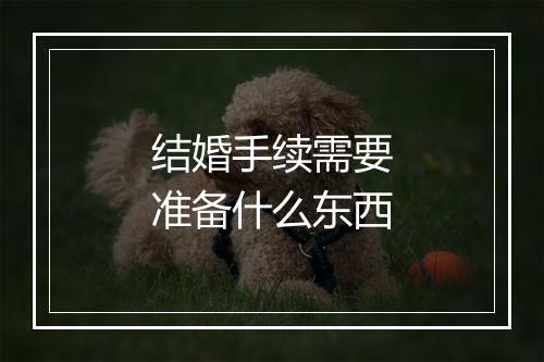 结婚手续需要准备什么东西