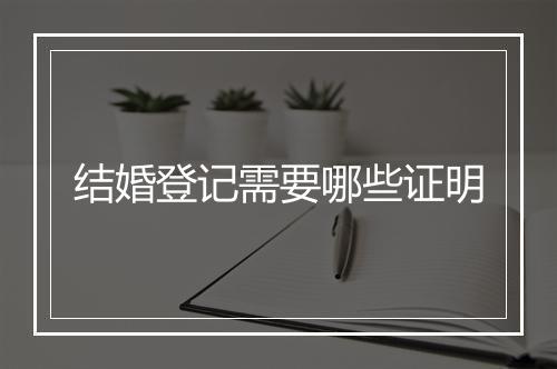 结婚登记需要哪些证明