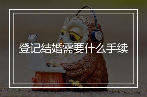 登记结婚需要什么手续