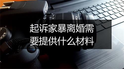 起诉家暴离婚需要提供什么材料